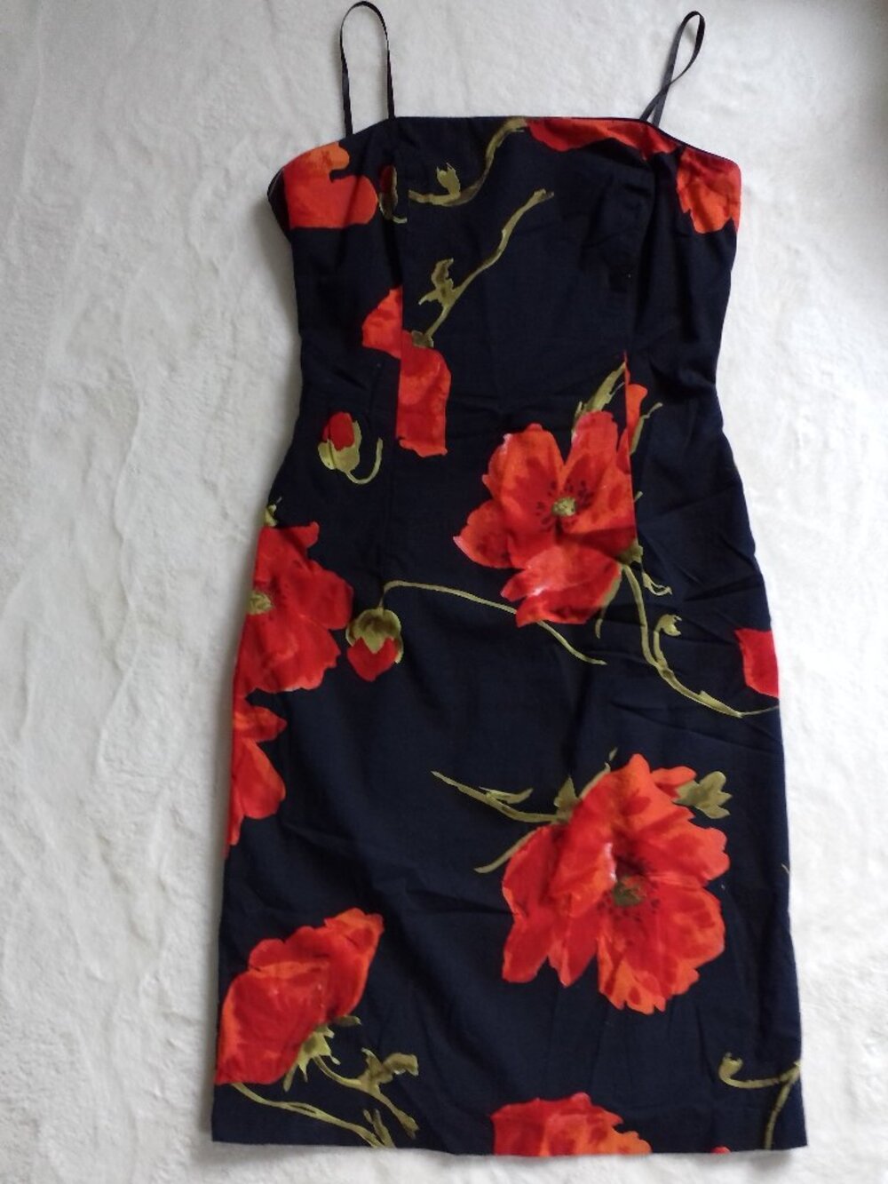 ABS SIZE 4 STRAPLESS NAVY FLORAL DRESS
